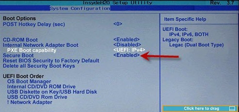 how to disable secure boot windows 10 hp